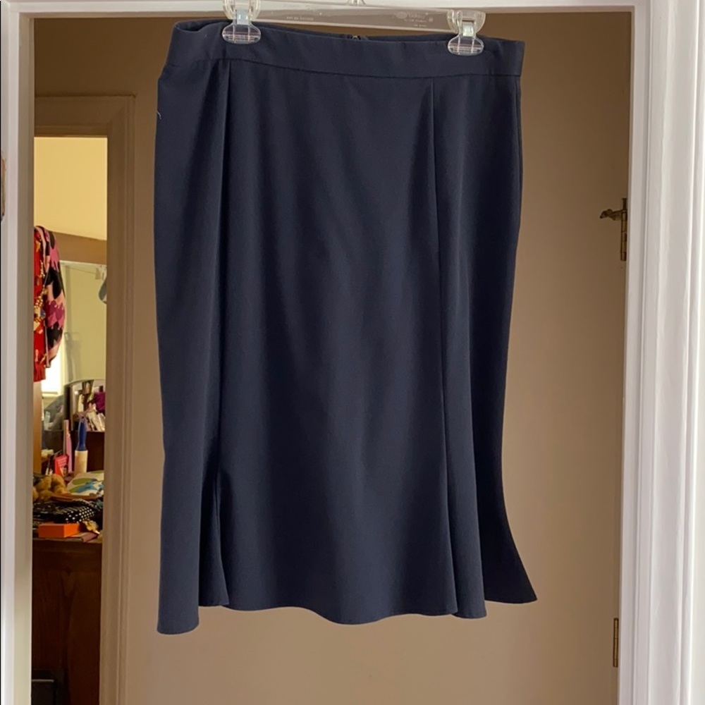 Navy flared skirt